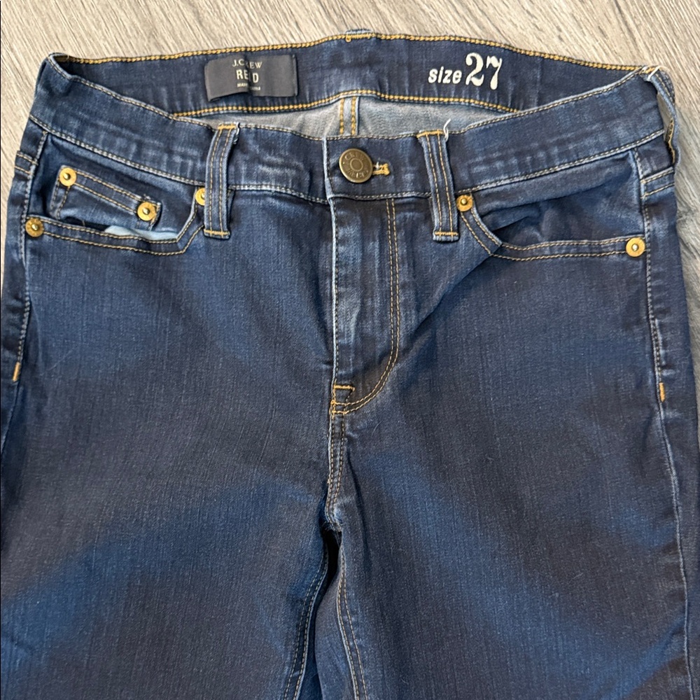 J. Crew Women's Straight Leg Jeans - Dark Blue EUC - Picture 3 of 6